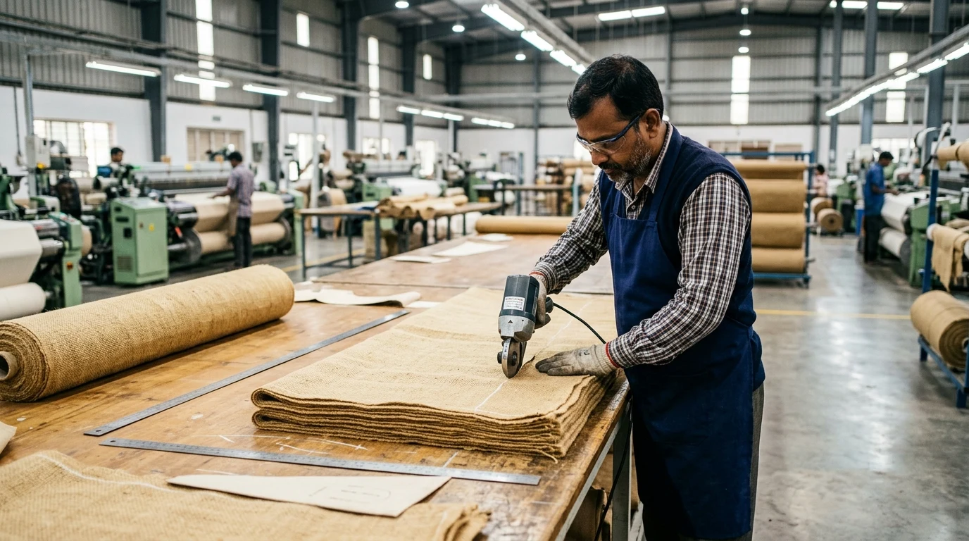 Precision Golden Jute Cutting Station