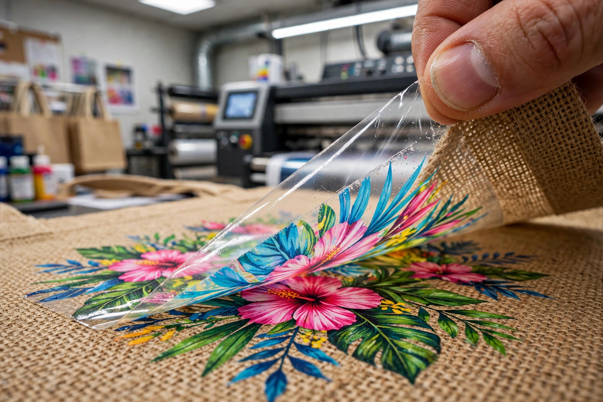 Tactile 3D Puff Printing on Jute