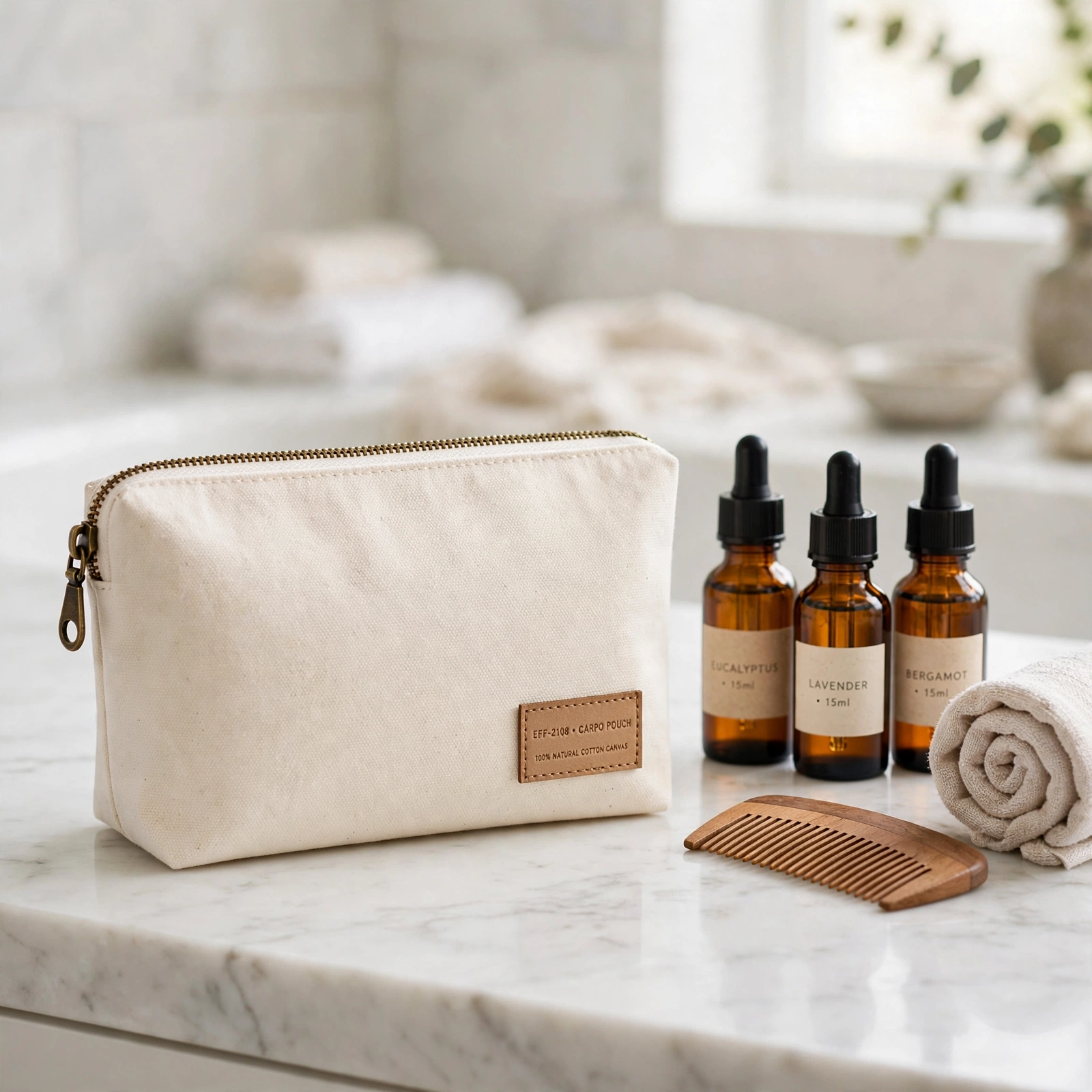 Carpo Zippered Cotton Canvas Pouch
