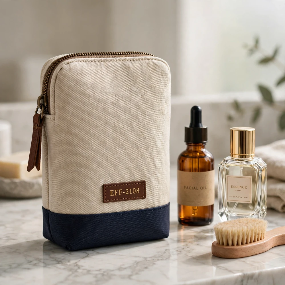 Carpo Zippered 12oz Canvas Cosmetic Pouch