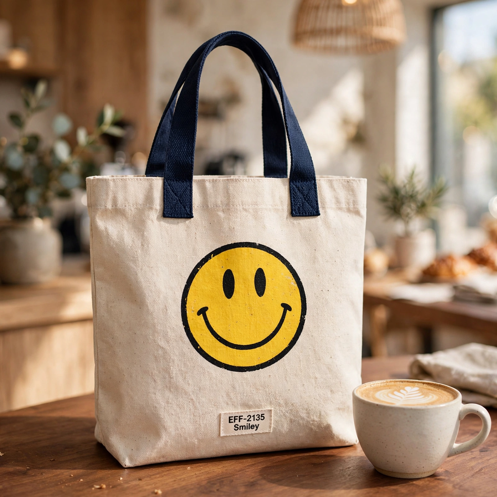 Canvas Contrast Accent Tote